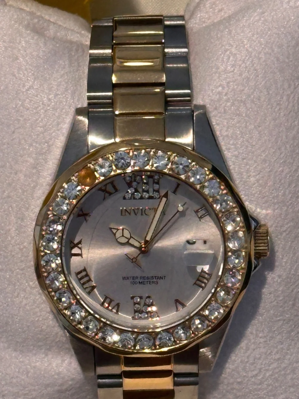 Invicta Angel 28481 Two Tone Crystal Watch Box Extra Links